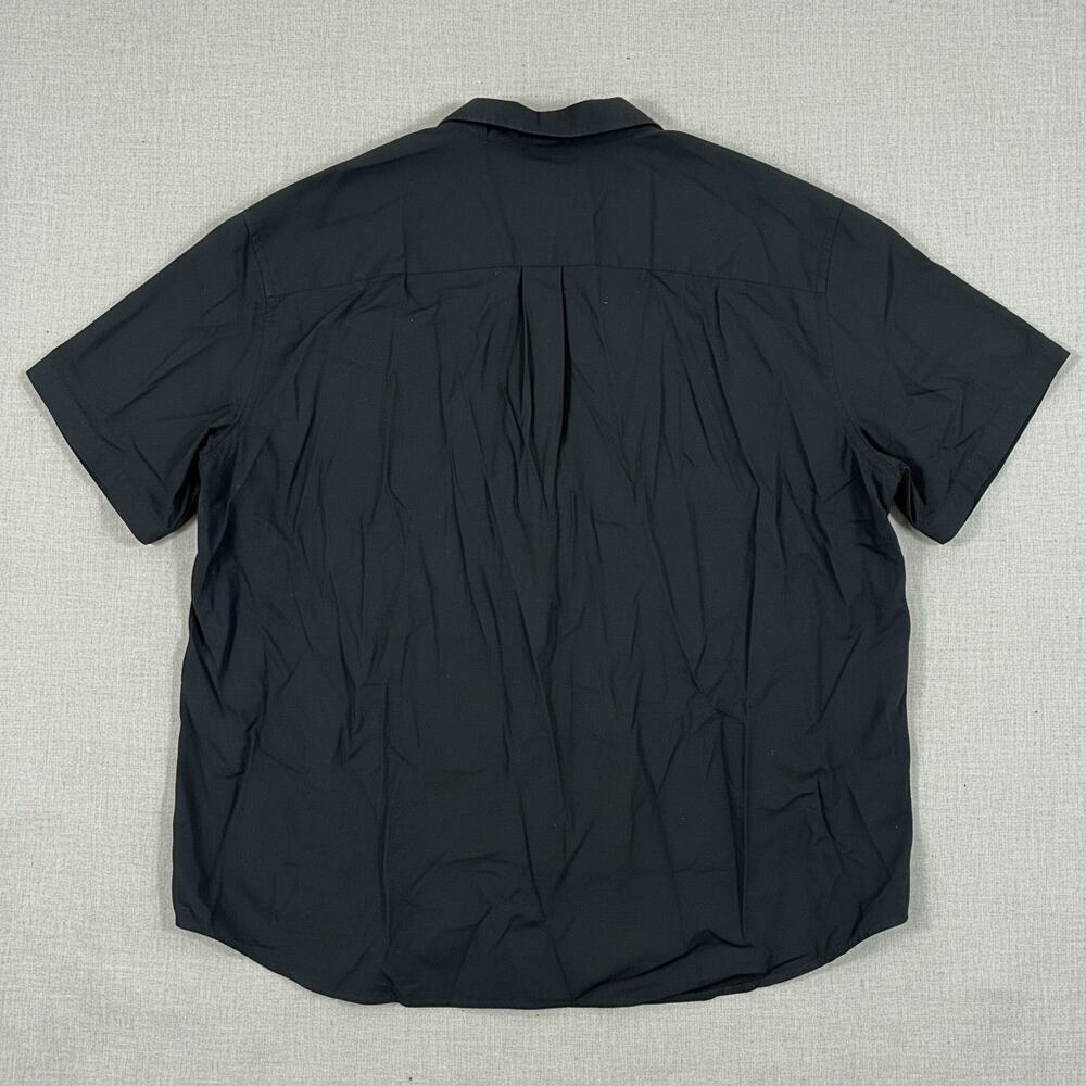 HB Outfitters Black Button Front Short Sleeve Shirt Men's 3XLT Tall - Picture 2 of 3